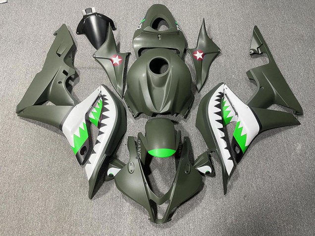 2007-2008 Tiburón Verde Mate & Verde Claro CBR600RR Carenado