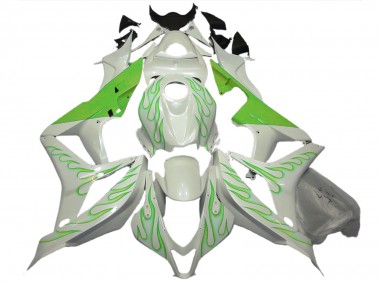 2007-2008 Verde Lima Llama Sobre Blanco CBR600RR Carenado