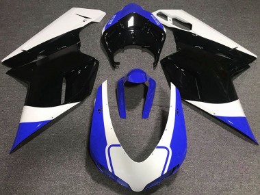 2007-2014 Azul Brillante Blanco & Negro Ducati 848 1098 1198 Carenado