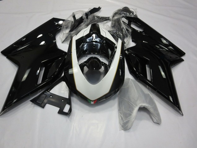 2007-2014 Blanco & Negro Brillante Ducati 848 1098 1198 Carenado