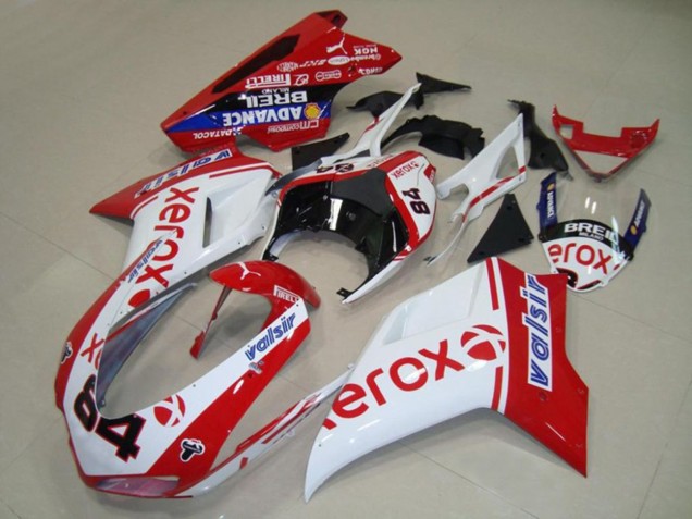 2007-2014 Blanco Xerox Ducati 848 1098 1198 Carenado