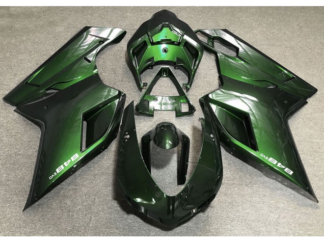 2007-2014 De Color Verde Oscuro Ducati 848 1098 1198 Carenado