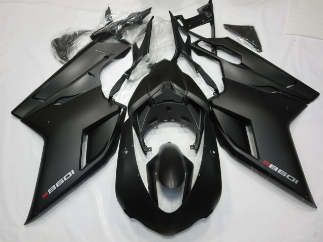 2007-2014 Negro Mate Con Rojo Ducati 848 1098 1198 Carenado