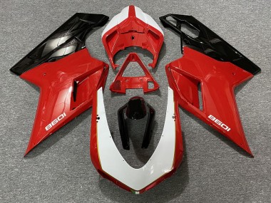 2007-2014 Negro Rojo Blanco Ducati 848 1098 1198 Carenado