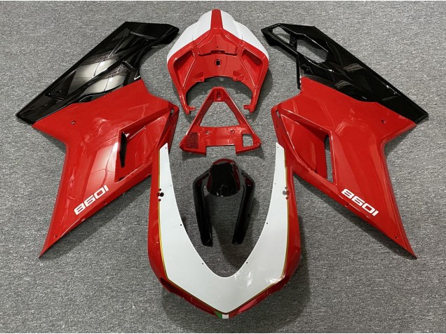 2007-2014 Negro Rojo Blanco Ducati 848 1098 1198 Carenado