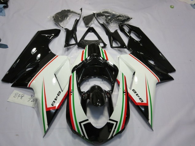 2007-2014 Negro Tricolor Ducati 848 1098 1198 Carenado