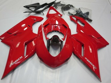 2007-2014 OEM Estilo Rojo Brillante Ducati 848 1098 1198 Carenado