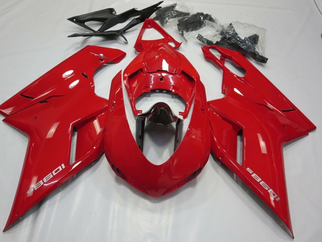 2007-2014 OEM Estilo Rojo Brillante Ducati 848 1098 1198 Carenado