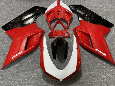 2007-2014 Rojo Brillante & Blanco (Etiqueta 848) Ducati 848 1098 1198 Carenado