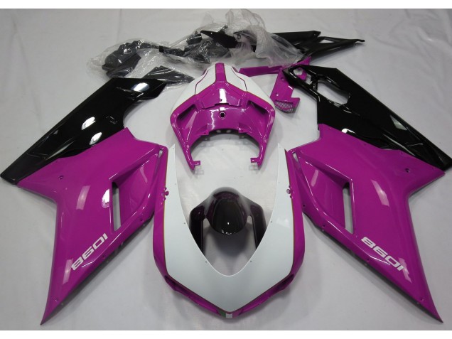 2007-2014 Rosa Brillante & Blanco Ducati 848 1098 1198 Carenado