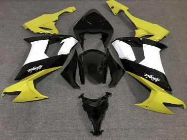 2008-2010 Amarillo Brillante Blanco & Negro ZX10R Carenado