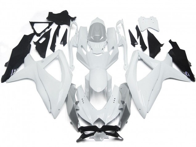 2008-2010 Blanco Brillante Con Plata GSXR 600-750 Carenado