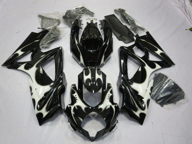 2008-2010 Diseño En Blanco & Negro GSXR 600-750 Carenado