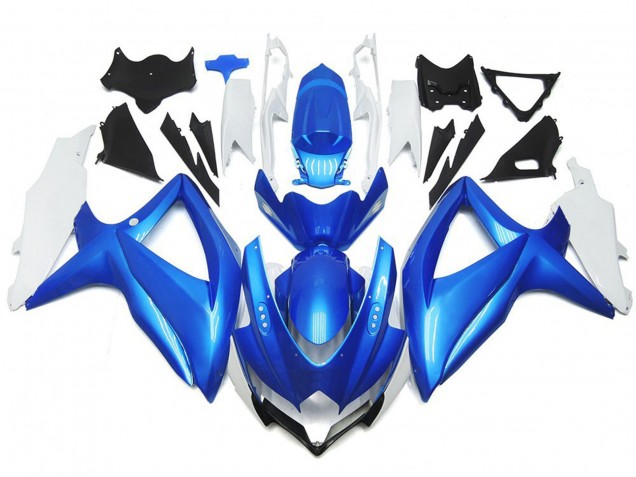2008-2010 Estilo Personalizado Azul Claro & Blanco GSXR 600-750 Carenado