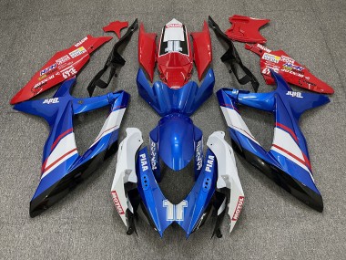 2008-2010 Estilo Personalizado Rojo Azul & Blanco Brillante GSXR 600-750 Carenado