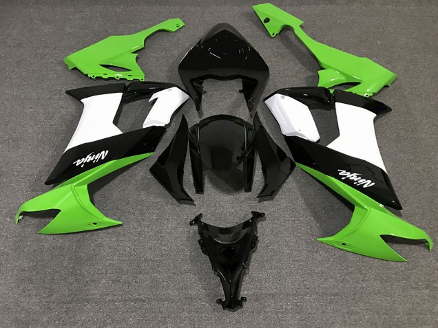 2008-2010 Negro Brillante & Verde ZX10R Carenado