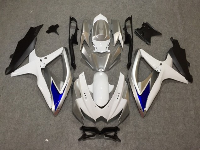 2008-2010 Plata Blanco Azul GSXR 600-750 Carenado