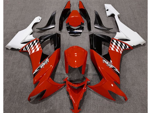 2008-2010 Rojo Brillante & Blanco ZX10R Carenado