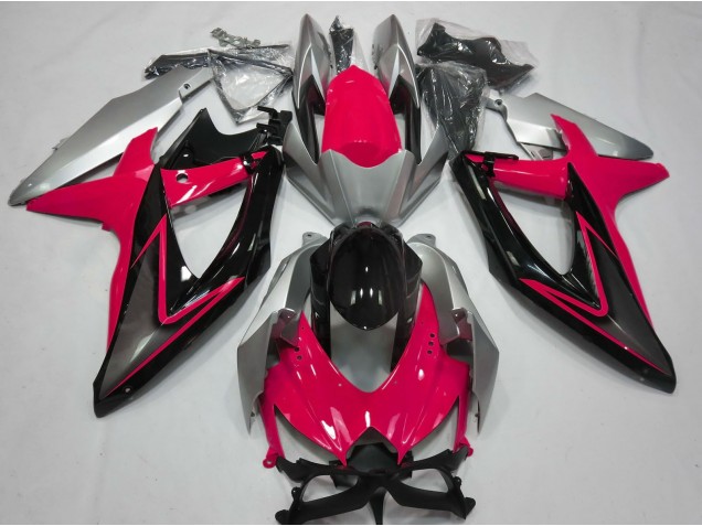 2008-2010 Rojo & Plata GSXR 600-750 Carenado