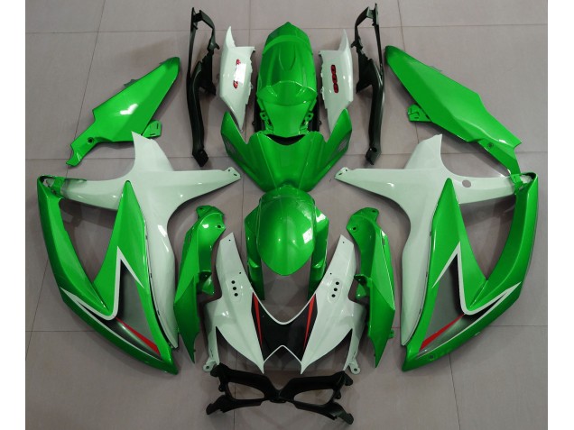 2008-2010 Verde Brillante & Blanco GSXR 600-750 Carenado