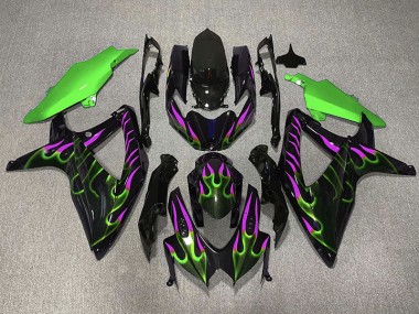 2008-2010 Verde & Magenta Llama GSXR 600-750 Carenado
