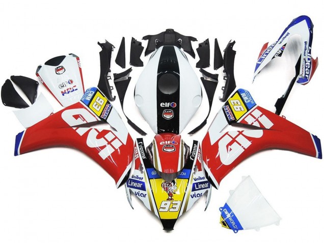 2008-2011 93 Número Blanco & Rojo CBR1000RR Carenado