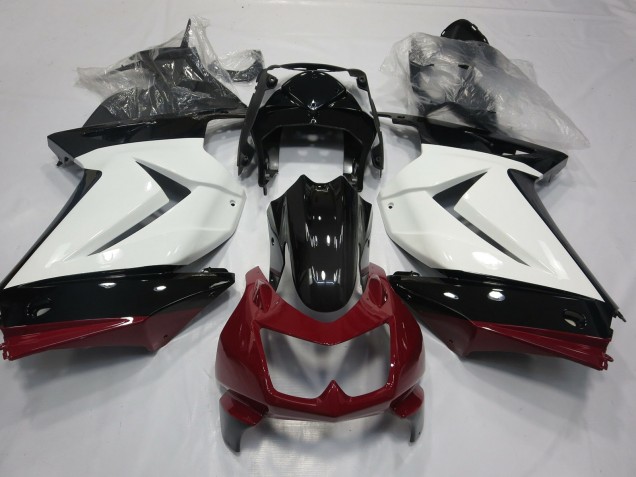 2008-2012 Blanco Rojo & Negro Ninja 250 Carenado