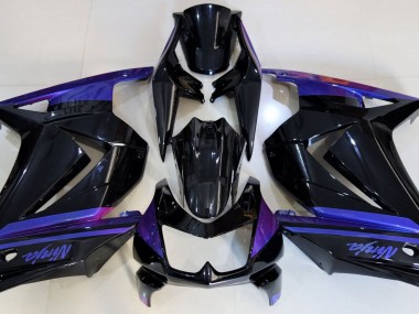 2008-2012 Negro Brillante & Azul Ninja 250 Carenado