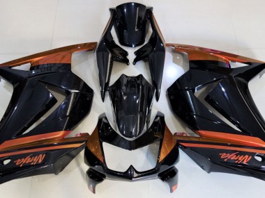 2008-2012 Negro Brillante & Naranja Ninja 250 Carenado