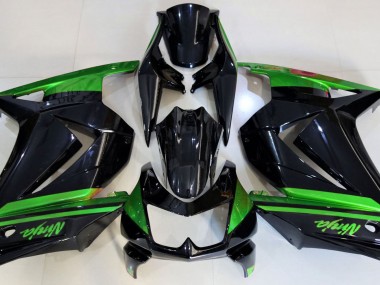 2008-2012 Negro Brillante & Verde Ninja 250 Carenado