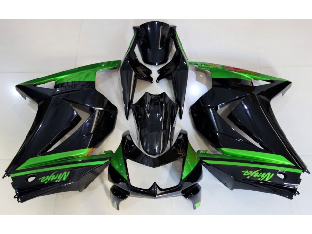 2008-2012 Negro Brillante & Verde Ninja 250 Carenado