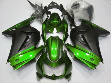 2008-2012 Verde & Negro Mate Ninja 250 Carenado
