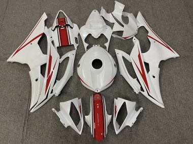 2008-2016 Blanco Brillante & Rojo R6 Carenado