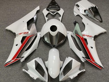 2008-2016 Blanco Brillo Plata & Rojo R6 Carenado