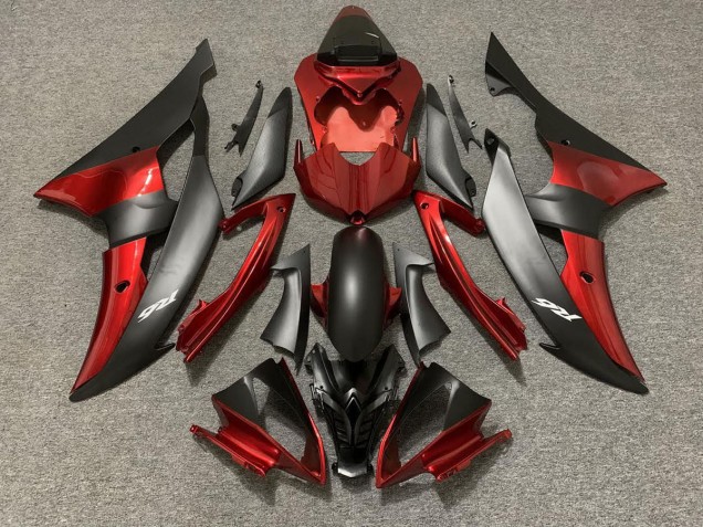 2008-2016 Estilo Personalizado OEM Rojo / Negro R6 Carenado