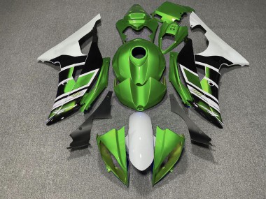 2008-2016 Estilo Verde Blanco & Negro OEM R6 Carenado