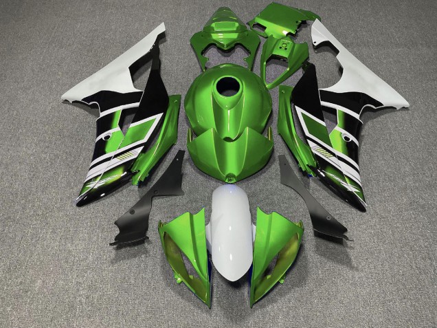 2008-2016 Estilo Verde Blanco & Negro OEM R6 Carenado