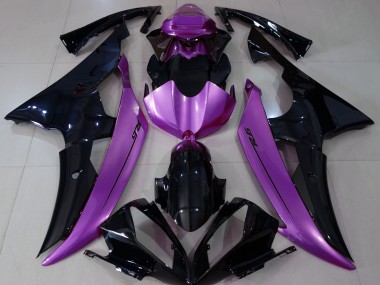 2008-2016 Negro Brillante & Morado Rosa R6 Carenado