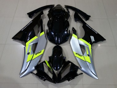 2008-2016 Negro Brillante & Plateado R6 Carenado