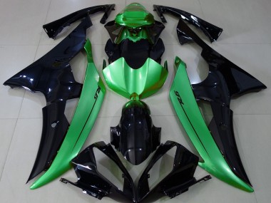 2008-2016 Negro Brillante & Verde Claro R6 Carenado