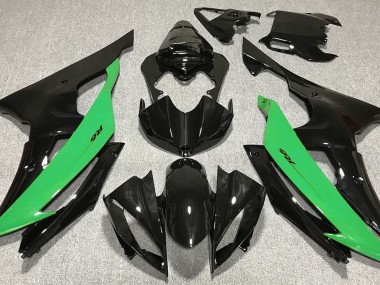 2008-2016 Negro Brillante & Verde R6 Carenado