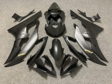 2008-2016 Negro Mate Con Logotipo Dorado R6 Carenado