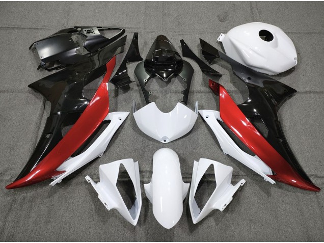 2008-2016 Personalizado Rojo Blanco & Negro R6 Carenado