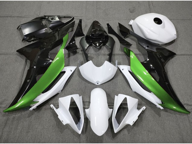 2008-2016 Personalizado Verde Blanco & Negro R6 Carenado