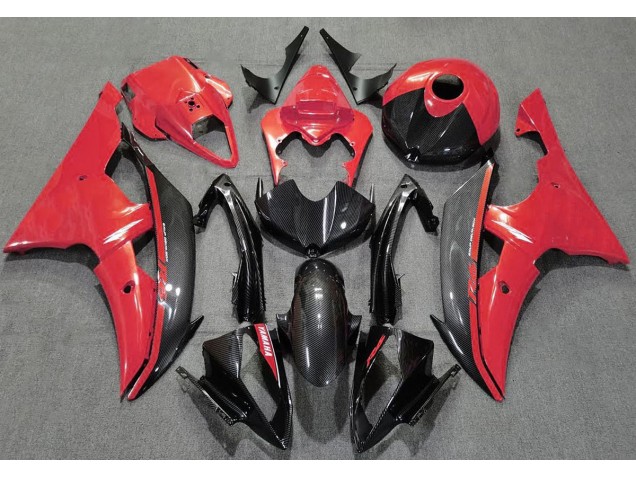 2008-2016 Rojo Brillante & Fibra De Carbono R6 Carenado