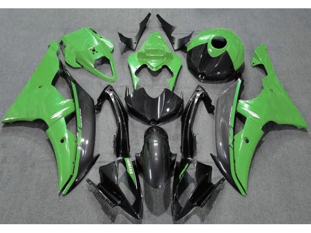 2008-2016 Verde Brillante & Fibra De Carbono R6 Carenado
