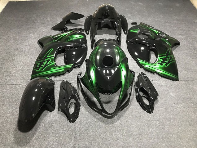 2008-2020 Negro Brillante & Verde GSXR 1300 Carenado