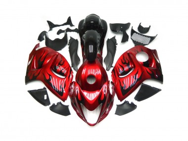 2008-2020 Rojo Vibrante Con Negro Llama GSXR 1300 Carenado