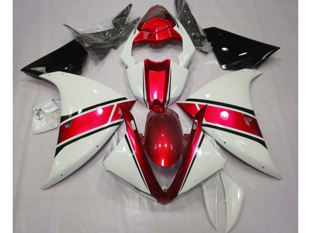 2009-2011 Blanco Brillante & Rojo Metalizado R1 Carenado