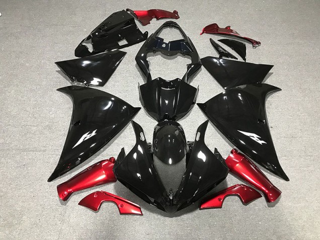 2009-2011 Negro Brillante & Rojo R1 Carenado